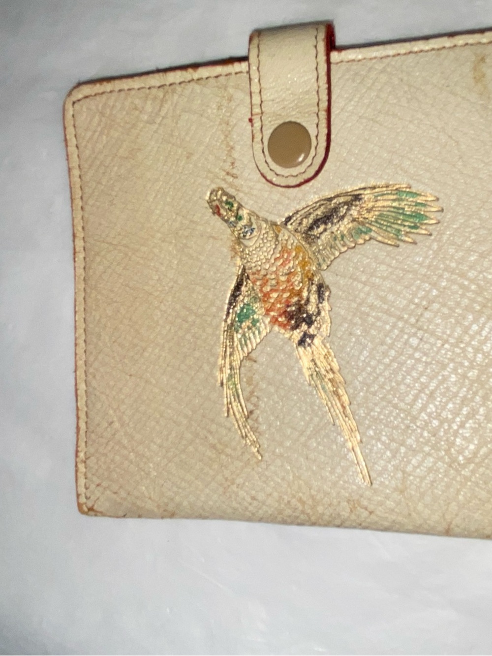 Vintage Cream Bird-Embroidered Wallet - Unbranded - Picture 3 of 5